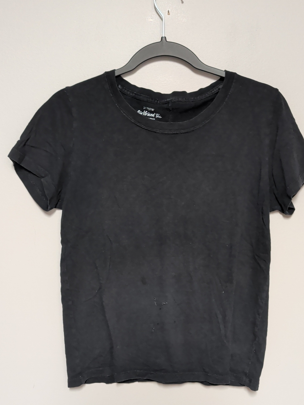 J Crew Washed Black Short Sleeve Crew Tee